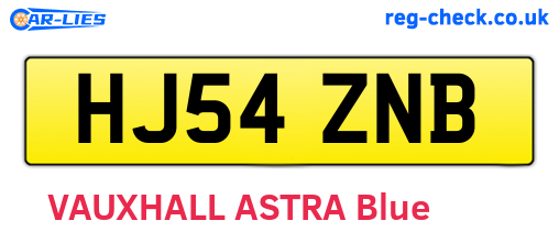 HJ54ZNB are the vehicle registration plates.