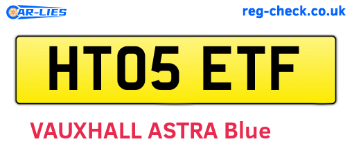 HT05ETF are the vehicle registration plates.