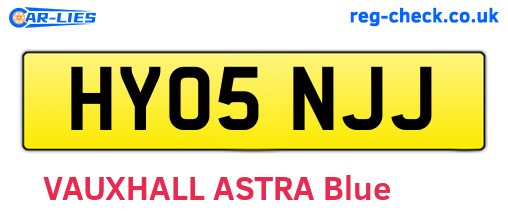 HY05NJJ are the vehicle registration plates.