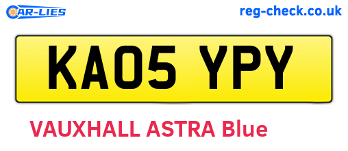 KA05YPY are the vehicle registration plates.