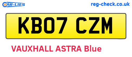 KB07CZM are the vehicle registration plates.