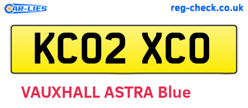 KC02XCO are the vehicle registration plates.