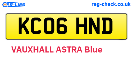 KC06HND are the vehicle registration plates.