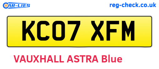 KC07XFM are the vehicle registration plates.