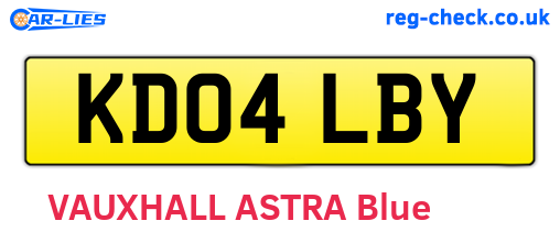 KD04LBY are the vehicle registration plates.