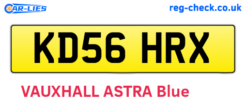 KD56HRX are the vehicle registration plates.