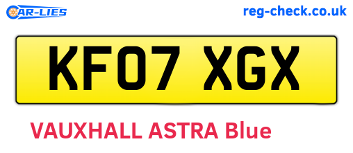 KF07XGX are the vehicle registration plates.