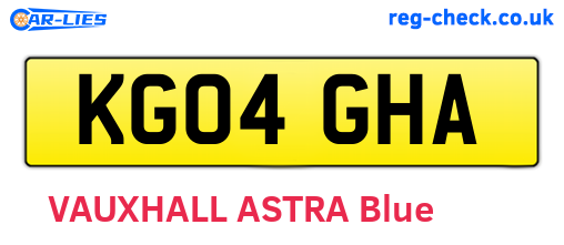 KG04GHA are the vehicle registration plates.