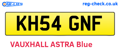 KH54GNF are the vehicle registration plates.