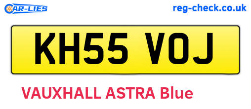 KH55VOJ are the vehicle registration plates.