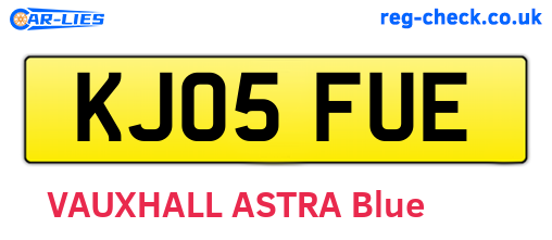 KJ05FUE are the vehicle registration plates.