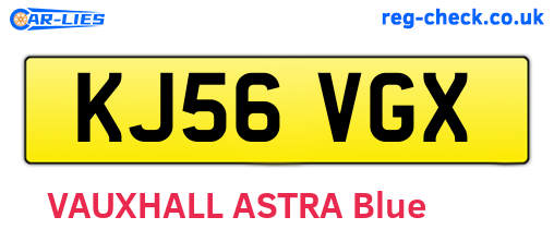 KJ56VGX are the vehicle registration plates.