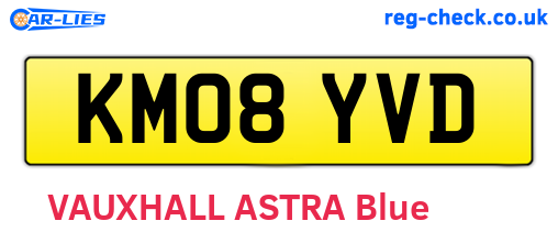 KM08YVD are the vehicle registration plates.