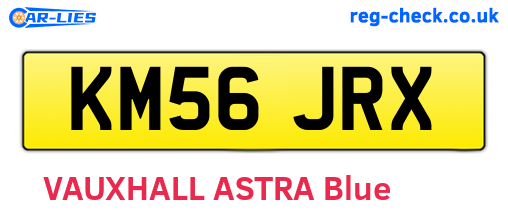 KM56JRX are the vehicle registration plates.
