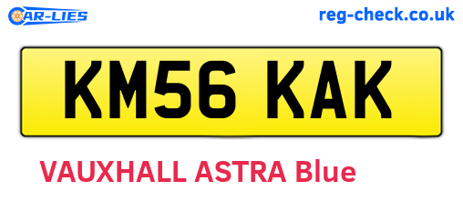 KM56KAK are the vehicle registration plates.