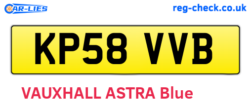 KP58VVB are the vehicle registration plates.