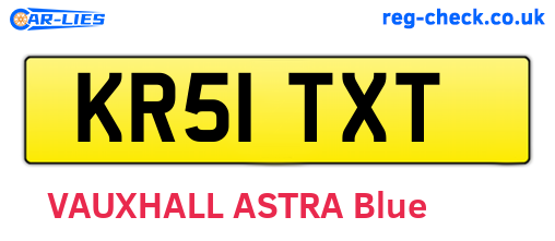 KR51TXT are the vehicle registration plates.
