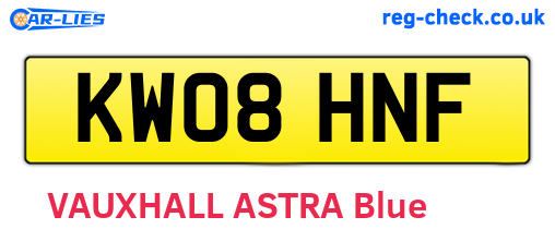KW08HNF are the vehicle registration plates.