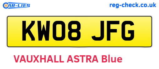 KW08JFG are the vehicle registration plates.