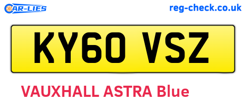 KY60VSZ are the vehicle registration plates.