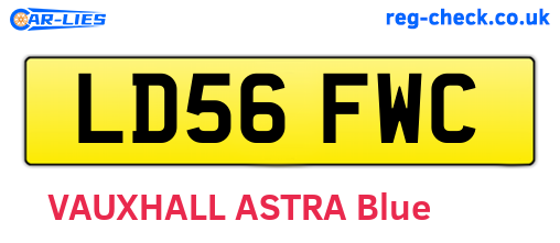 LD56FWC are the vehicle registration plates.