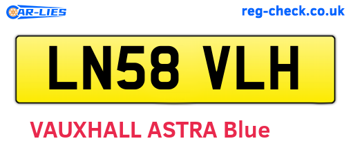 LN58VLH are the vehicle registration plates.