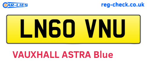 LN60VNU are the vehicle registration plates.