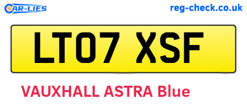 LT07XSF are the vehicle registration plates.