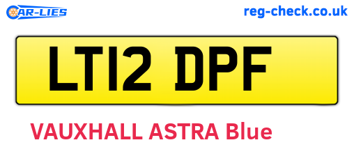 LT12DPF are the vehicle registration plates.