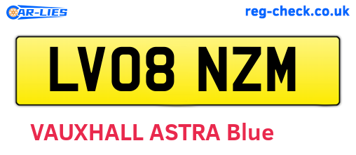 LV08NZM are the vehicle registration plates.