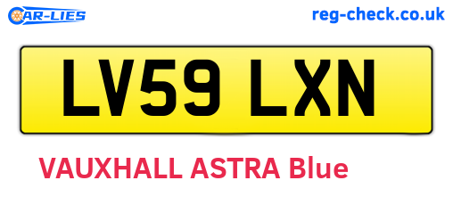LV59LXN are the vehicle registration plates.