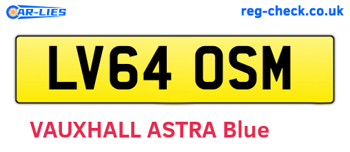 LV64OSM are the vehicle registration plates.