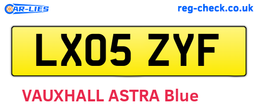 LX05ZYF are the vehicle registration plates.