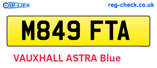 M849FTA are the vehicle registration plates.
