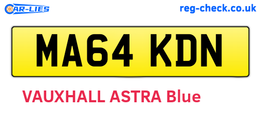 MA64KDN are the vehicle registration plates.