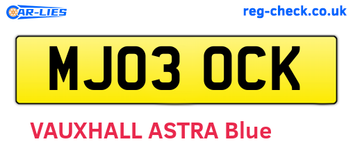MJ03OCK are the vehicle registration plates.