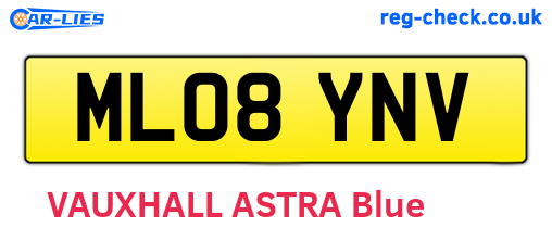 ML08YNV are the vehicle registration plates.