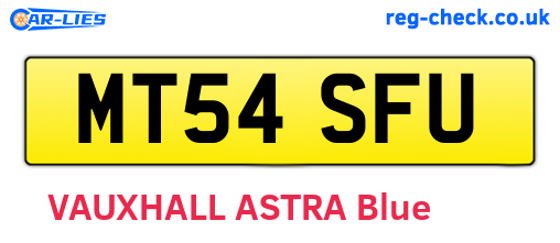 MT54SFU are the vehicle registration plates.