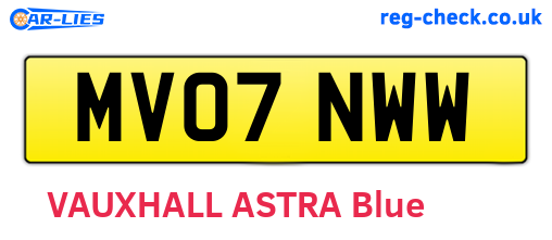 MV07NWW are the vehicle registration plates.