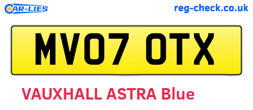 MV07OTX are the vehicle registration plates.