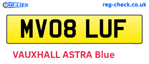 MV08LUF are the vehicle registration plates.
