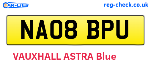 NA08BPU are the vehicle registration plates.