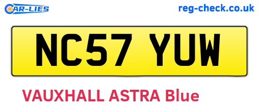 NC57YUW are the vehicle registration plates.