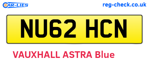 NU62HCN are the vehicle registration plates.