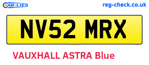 NV52MRX are the vehicle registration plates.