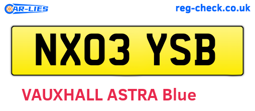 NX03YSB are the vehicle registration plates.