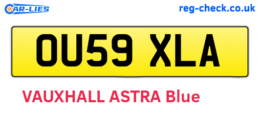 OU59XLA are the vehicle registration plates.