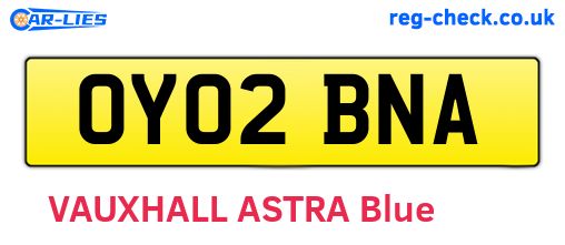 OY02BNA are the vehicle registration plates.