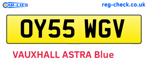OY55WGV are the vehicle registration plates.