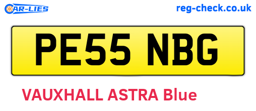 PE55NBG are the vehicle registration plates.